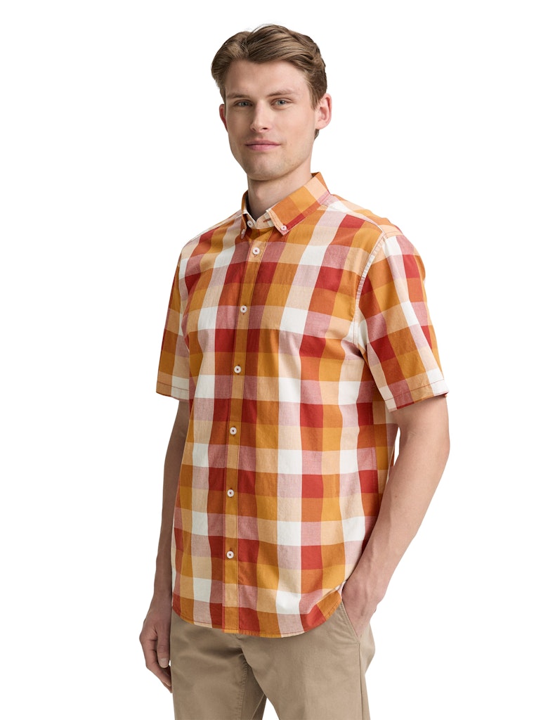 Tom Tailor Herren Hemden kurz Red Big Check