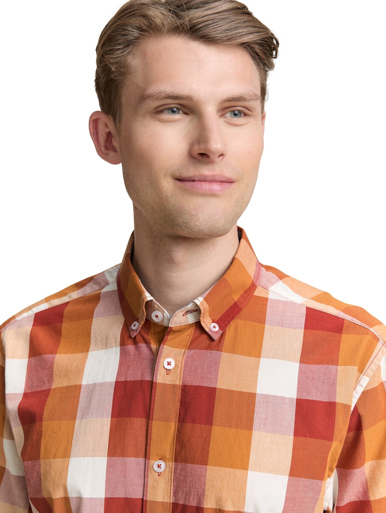 Tom Tailor Herren Hemden kurz Red Big Check