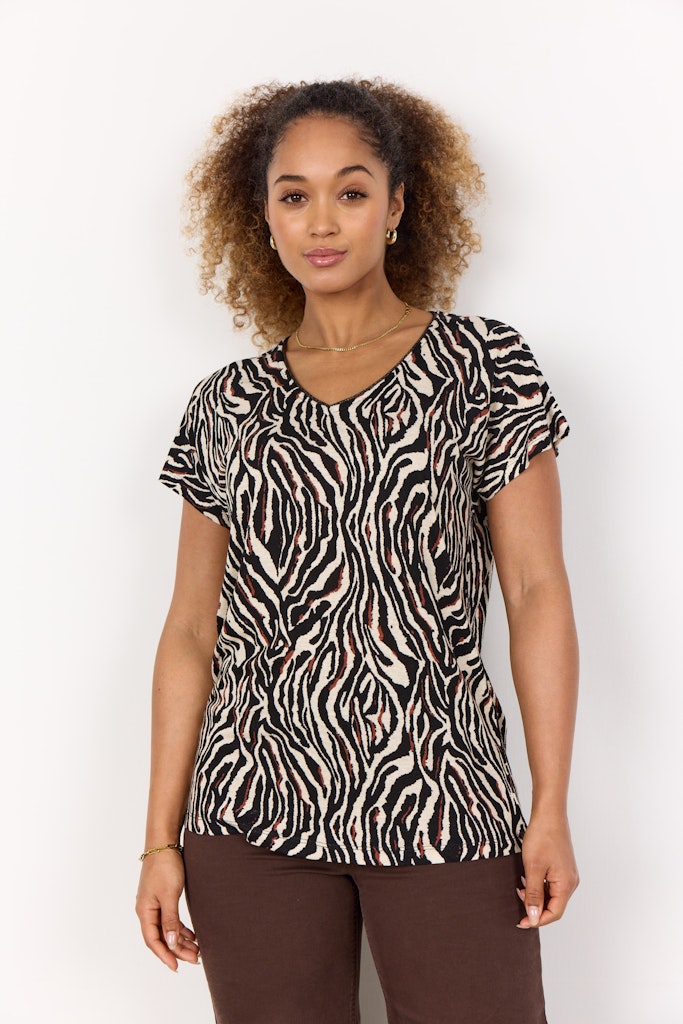 Soya Concept Damen T-Shirts Black Combi