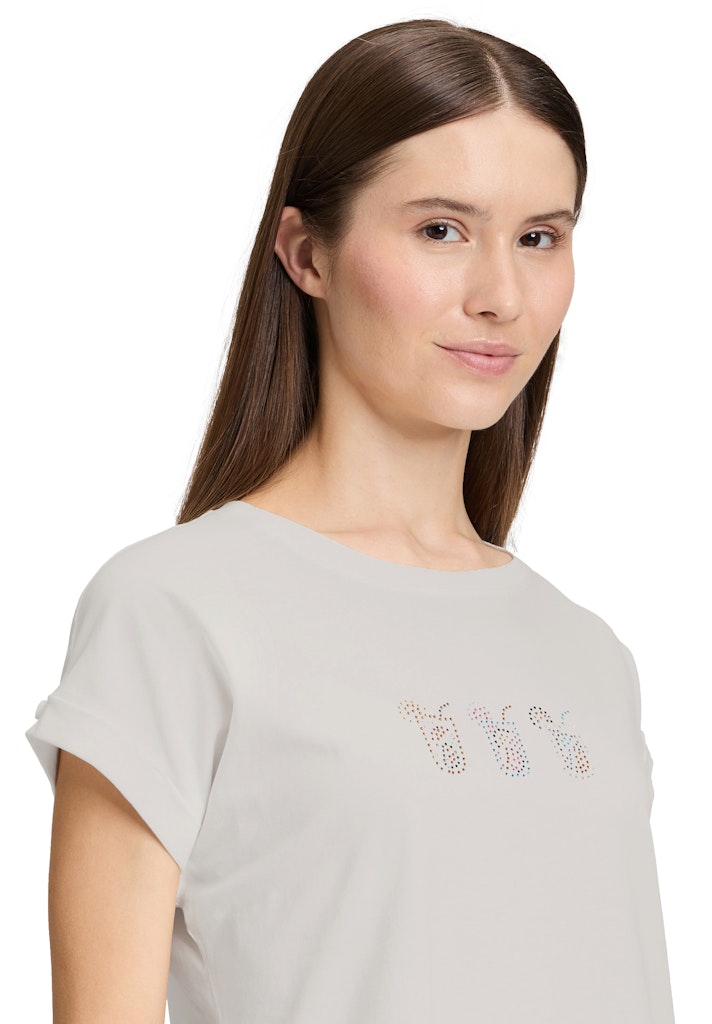 Cartoon Damen T-Shirts Patch Cream/Pin