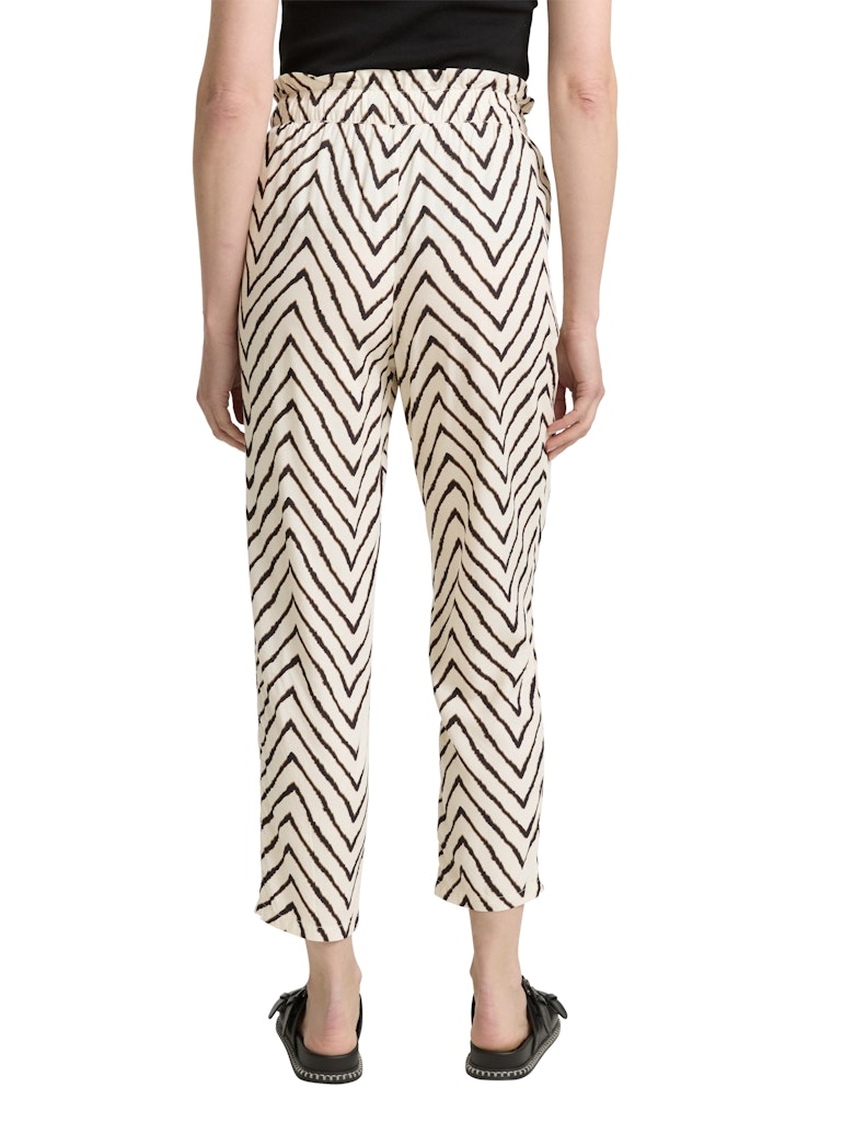 Tom Tailor Damen Hosen Natural Zig Zag