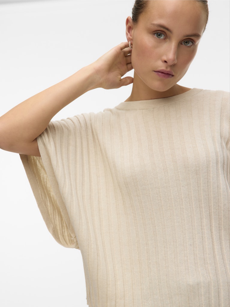 Vero Moda Damen Pullover Oatmeal/W. Mela