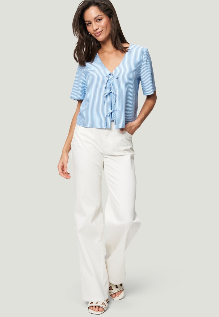 Zero Damen Blusen Classic Bluewhi