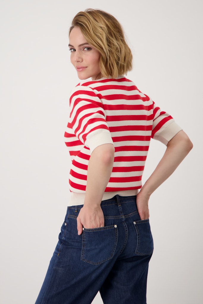 Monari Damen Pullover Red Ringel