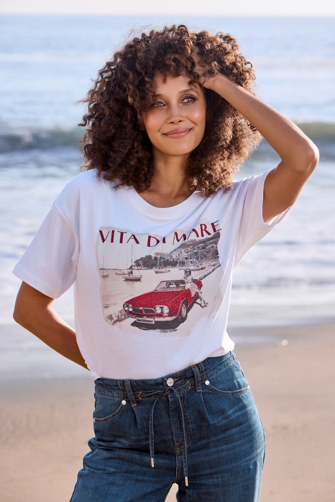 Monari Damen T-Shirts Cream