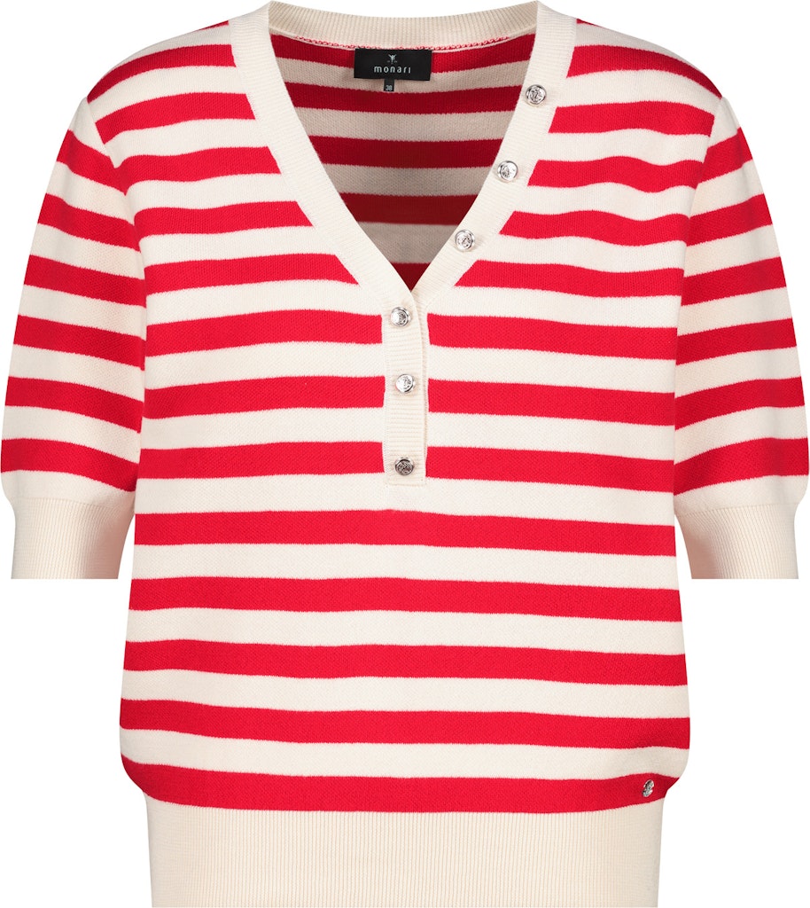 Monari Damen Pullover Red Ringel