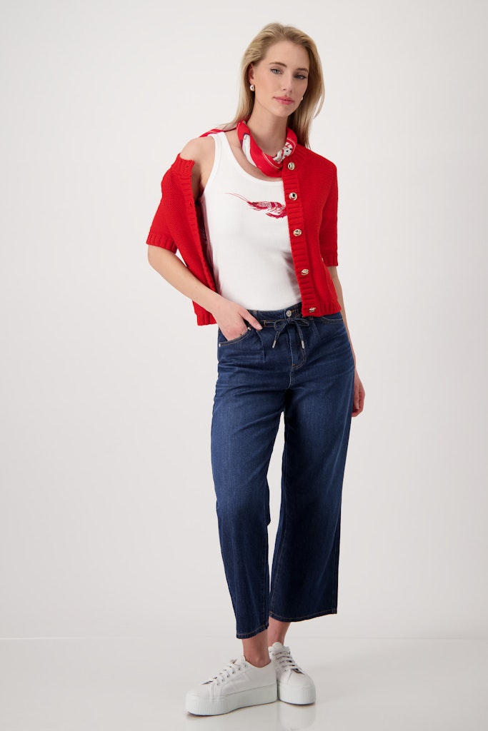 Monari Tuch Red Gemustert