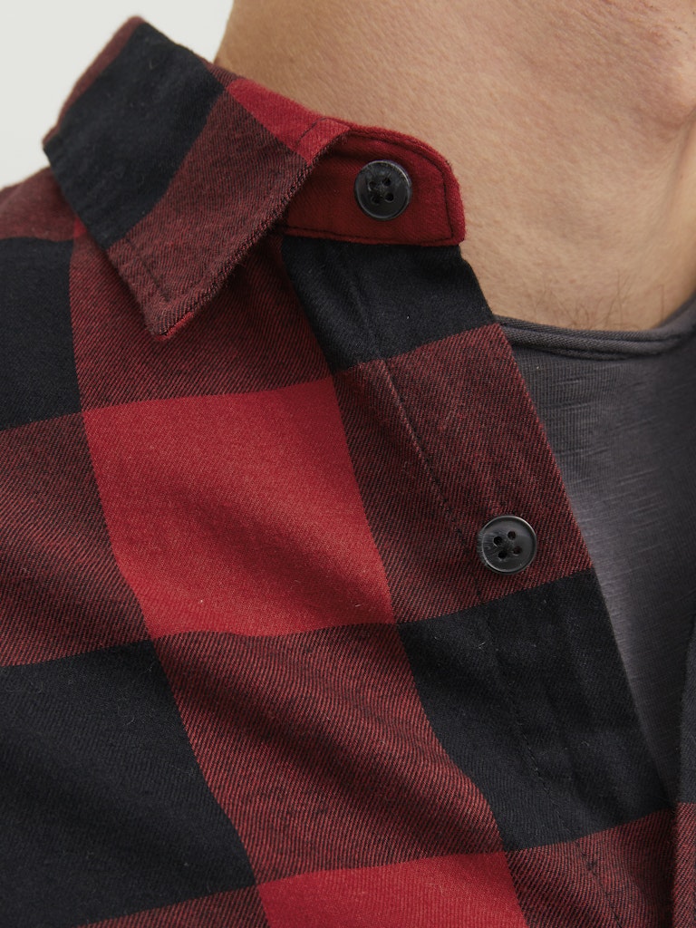 Jack & Jones Herren Hemden lang Brick Red/Slim