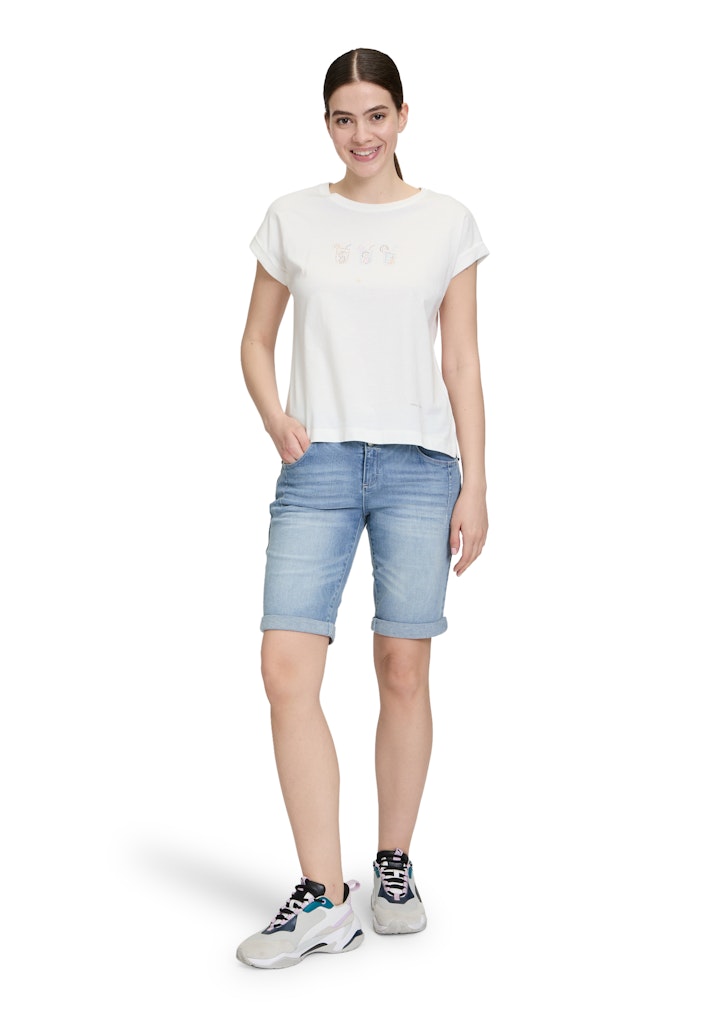 Cartoon Damen Shorts Middle Blue Den