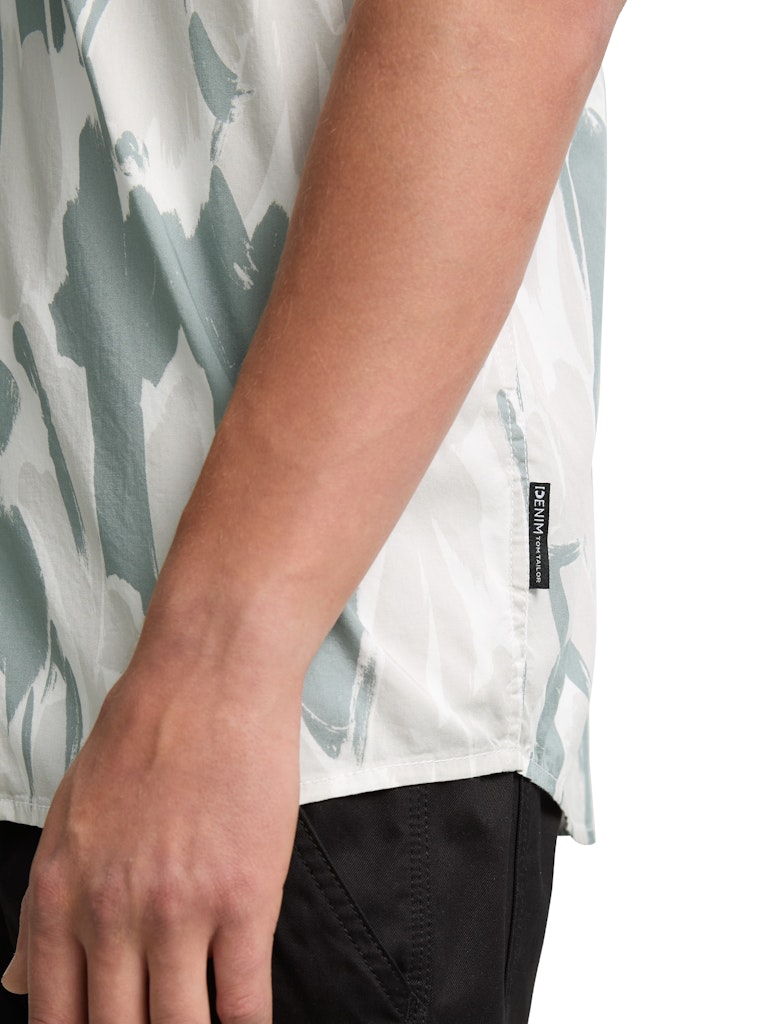 Tom Tailor denim Herren Hemden kurz White Abstract
