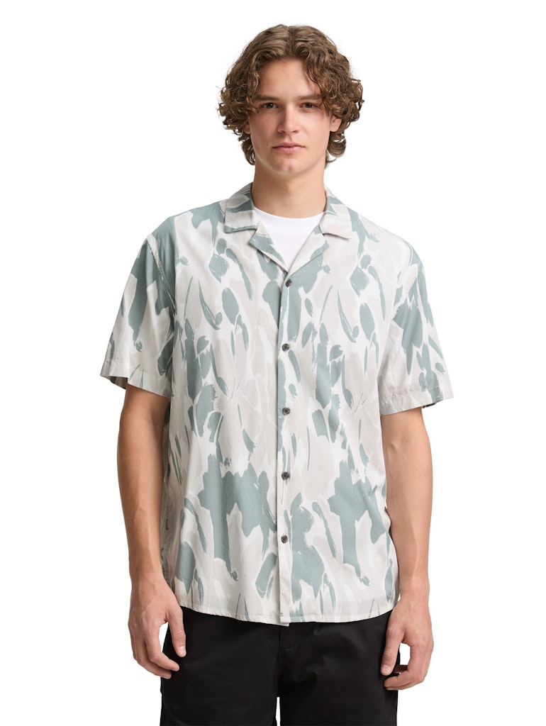 Tom Tailor denim Herren Hemden kurz White Abstract