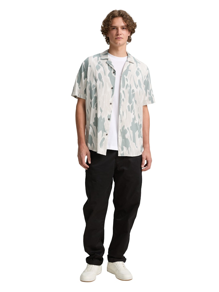Tom Tailor denim Herren Hemden kurz White Abstract