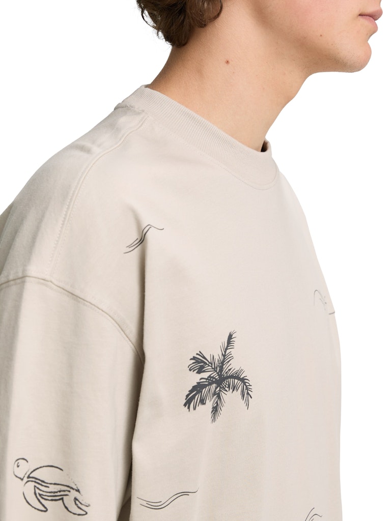 Tom Tailor denim Herren T-Shirts kurz Light Dove Grey