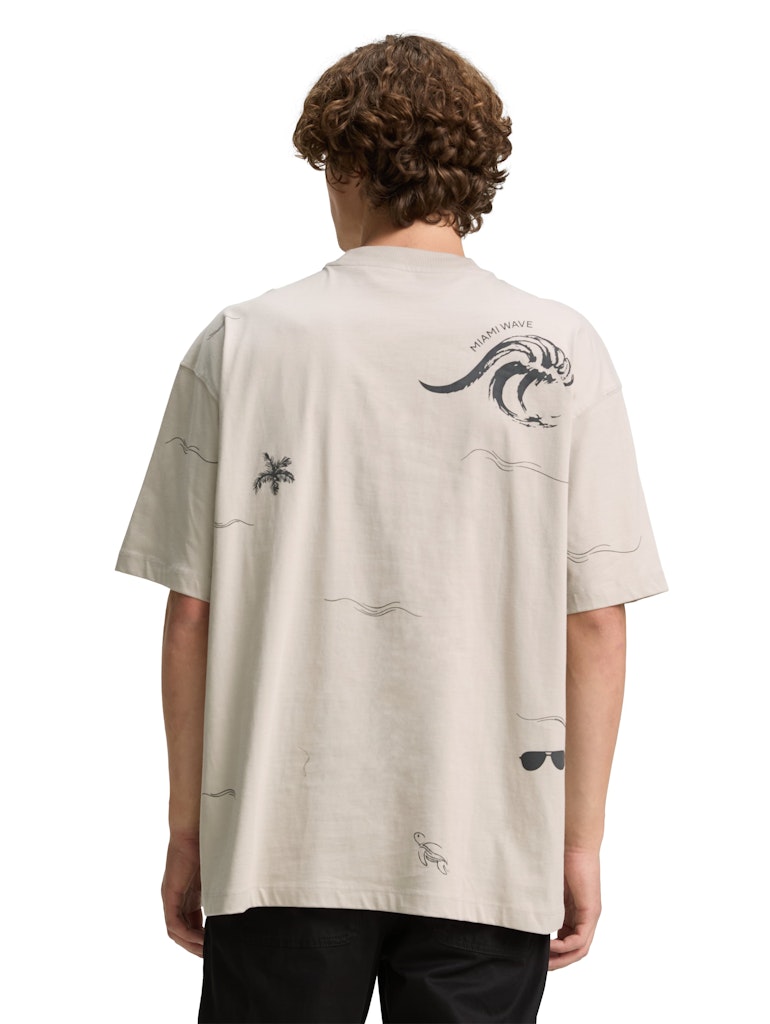 Tom Tailor denim Herren T-Shirts kurz Light Dove Grey