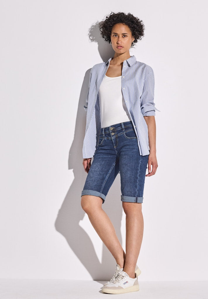 Street One Damen Hosen Medium Bl