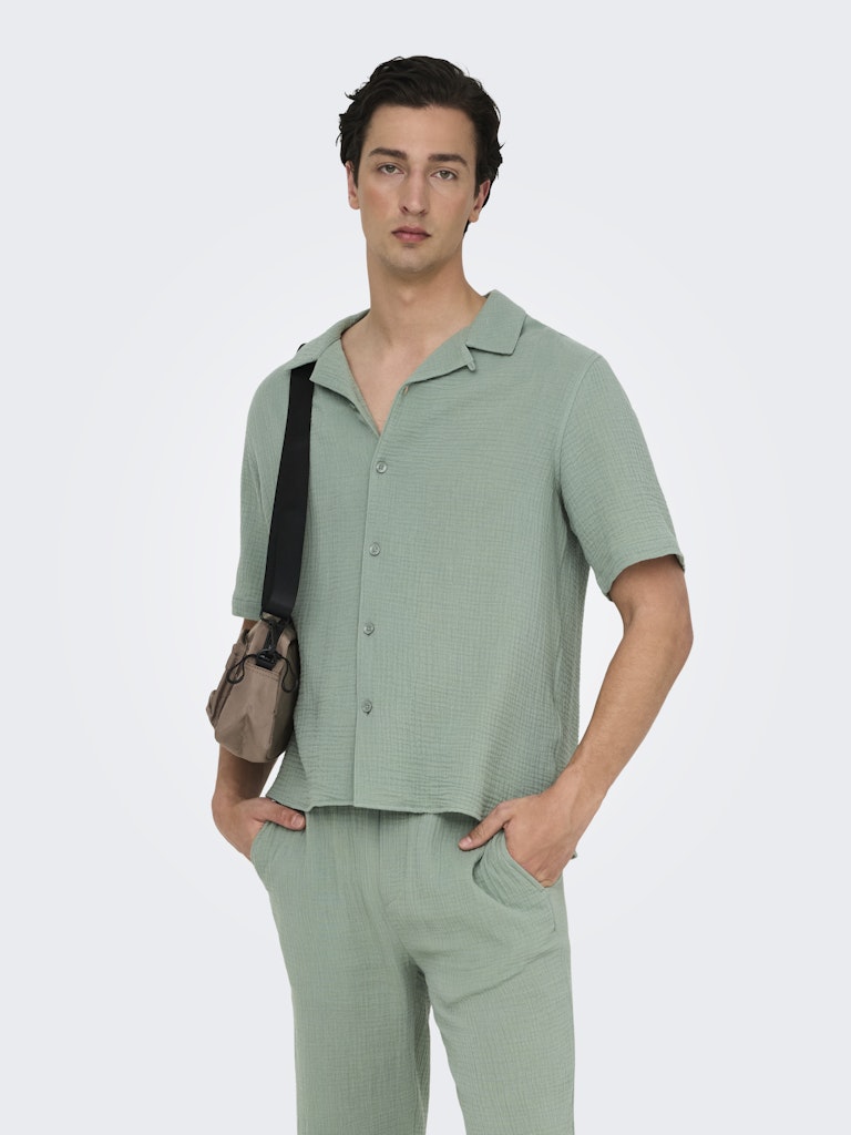 Only & Sons Herren Hemden lang Iceberg Green