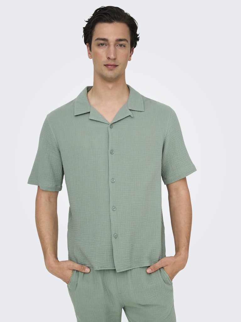 Only & Sons Herren Hemden lang Iceberg Green