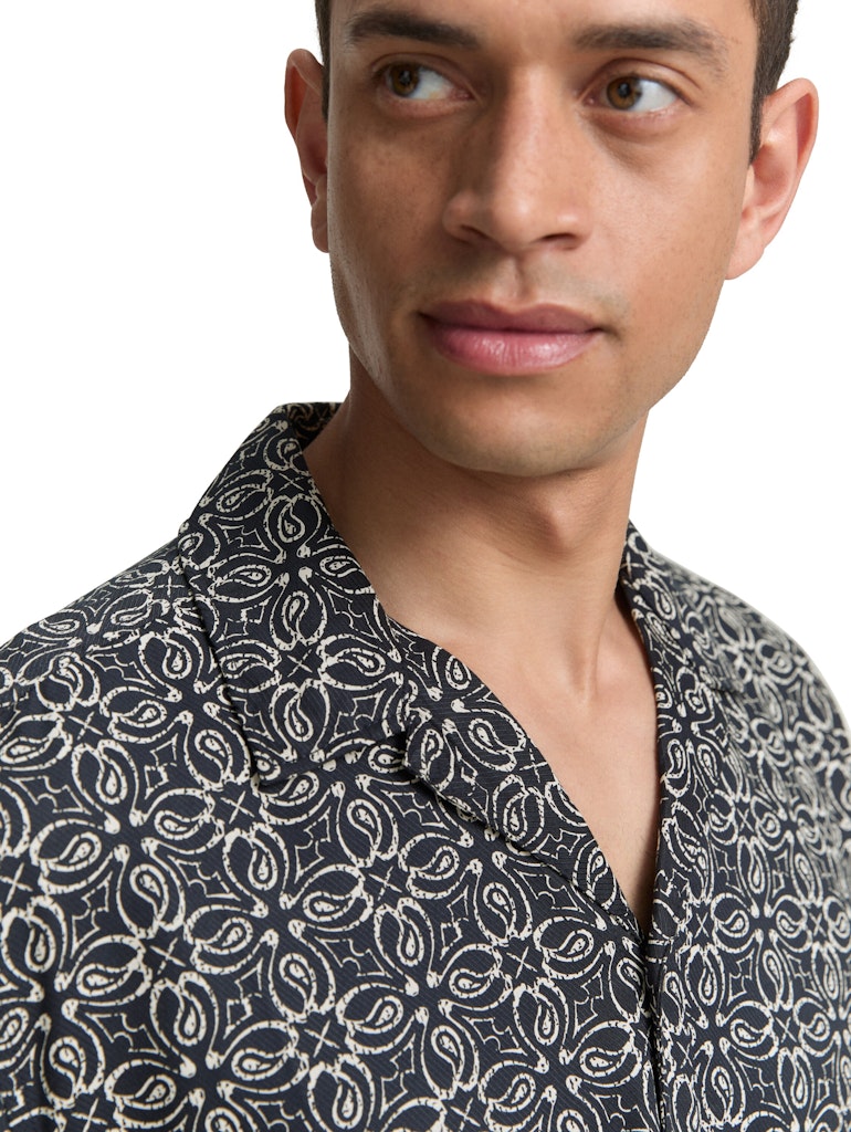 Tom Tailor Herren Hemden kurz Navy Mosaic Des