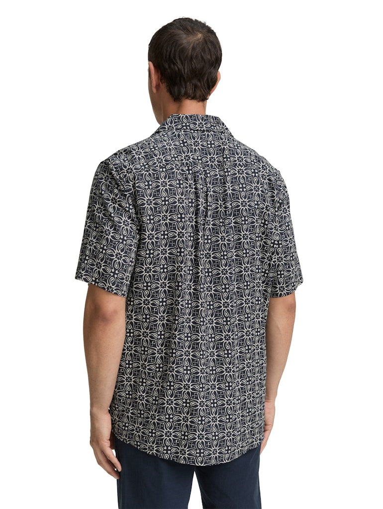Tom Tailor Herren Hemden kurz Navy Mosaic Des