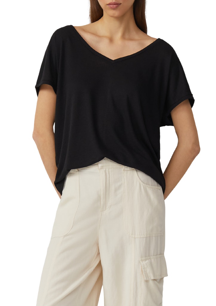 QS by S.Oliver Damen T-Shirts Grey/Black