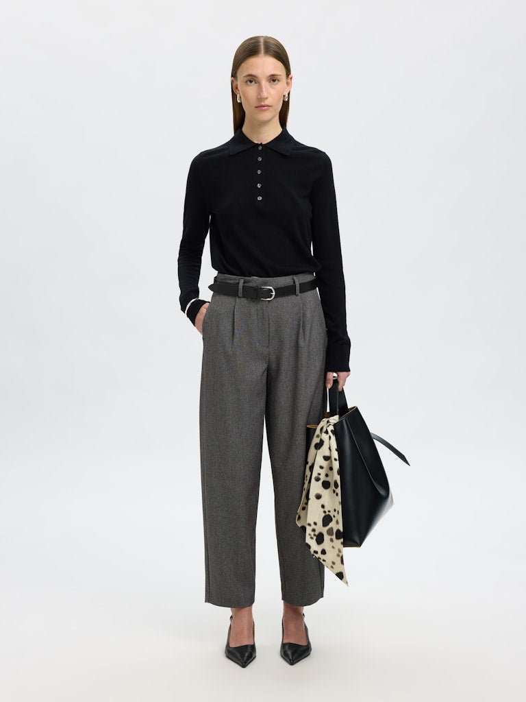 Selected Femme Damen Hosen Black/Structure