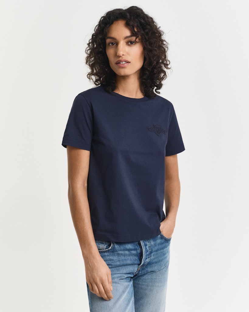 Gant Damen T-Shirts Evening Blu