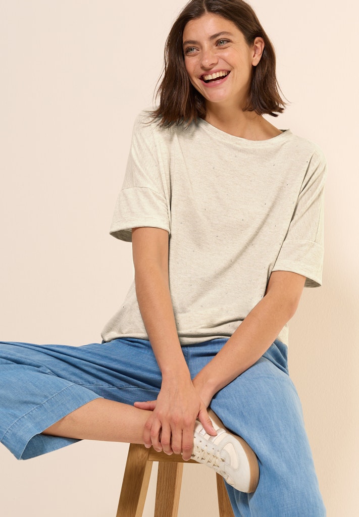 Cecil Damen T-Shirts Pearl Bei