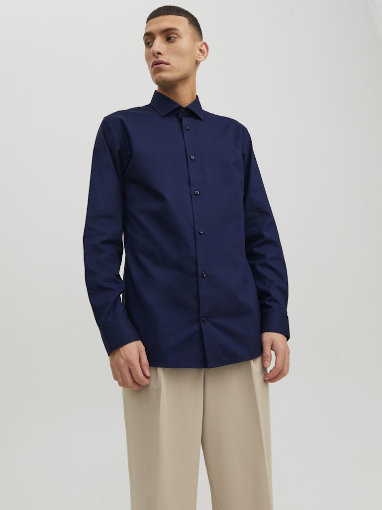 Jack & Jones Herren Hemden lang Perfect Navy/Sl