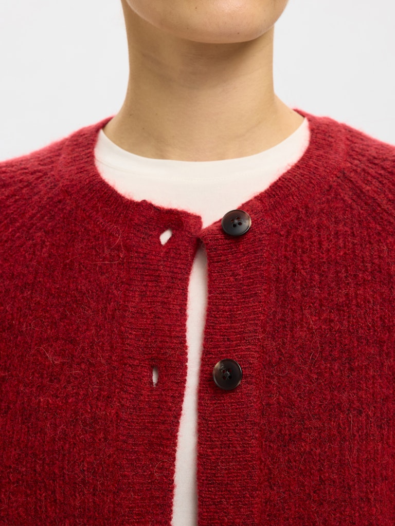 Selected Femme Damen Strickjacken Equestrian Red/