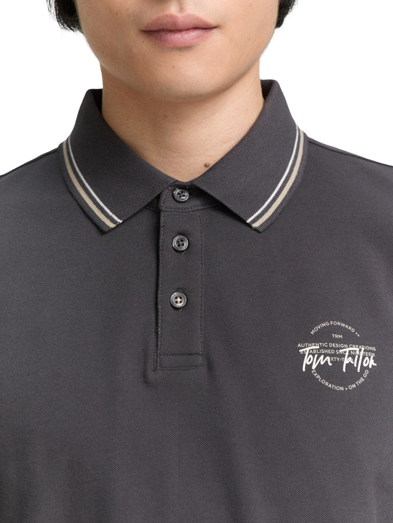 Tom Tailor Herren Polo-Shirts Tarmac Grey