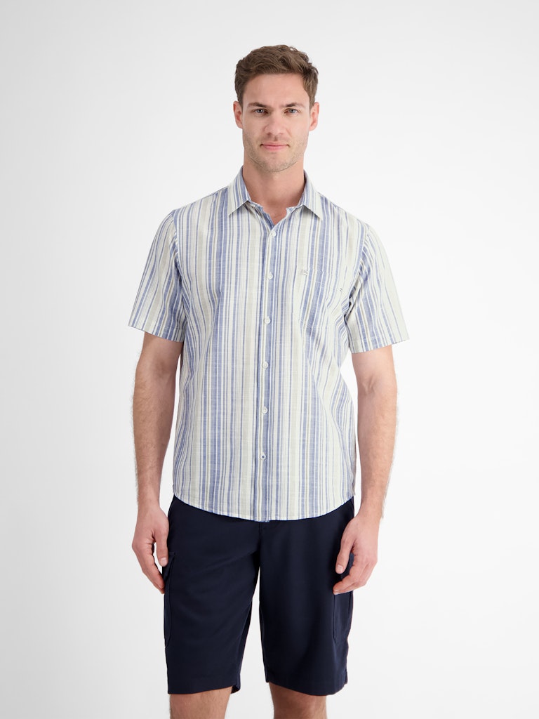 Lerros Herren Hemden kurz Cobalt Blue