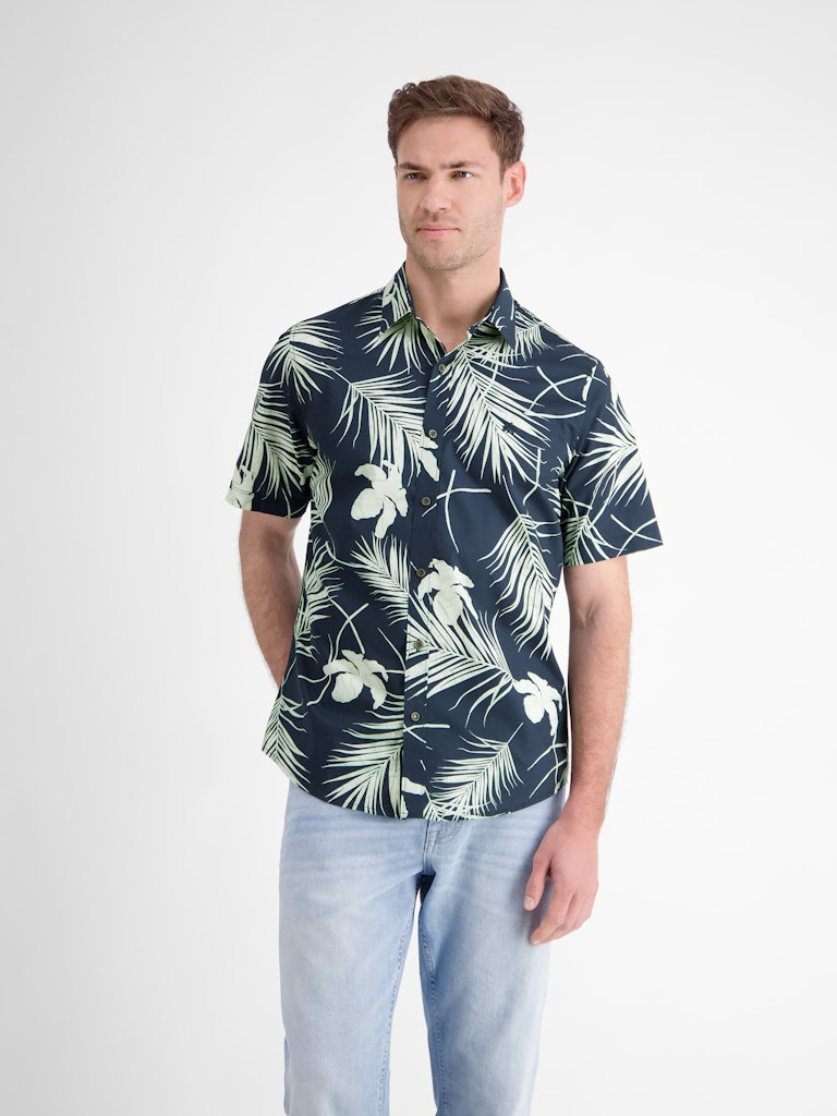 Lerros Herren Hemden kurz Classic Navy