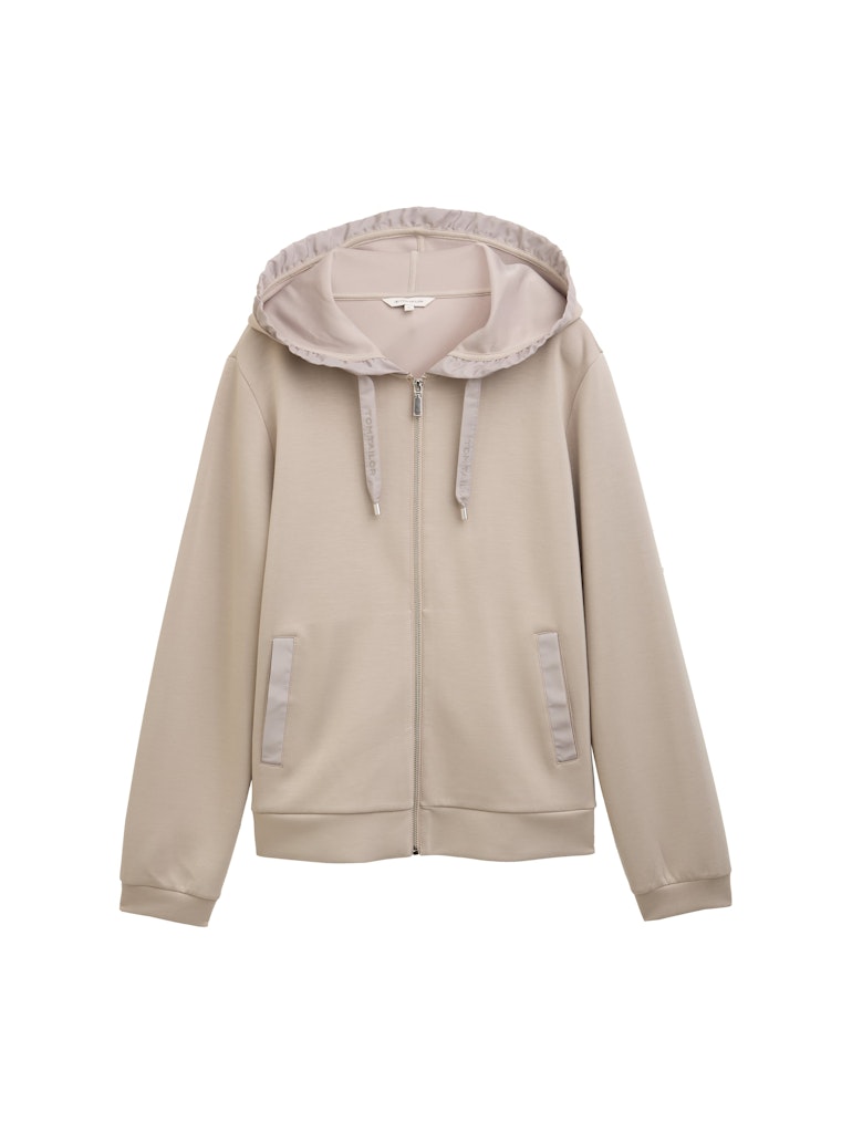 Tom Tailor Damen Sweatjacken Soft Taupe Grey
