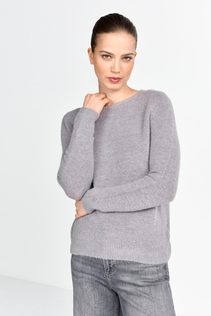 Rich & Royal Damen Pullover Grey Melangé