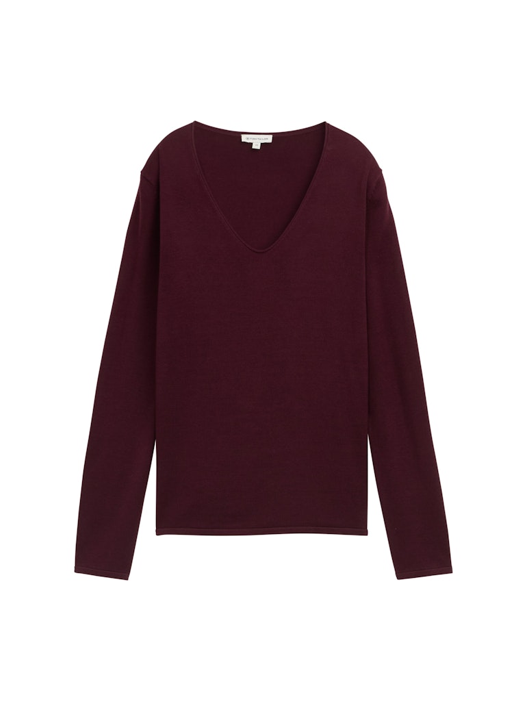 Tom Tailor Damen Pullover Bordeaux Red