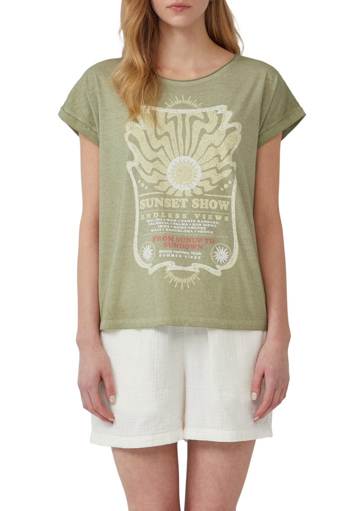 QS by S.Oliver Damen T-Shirts Green