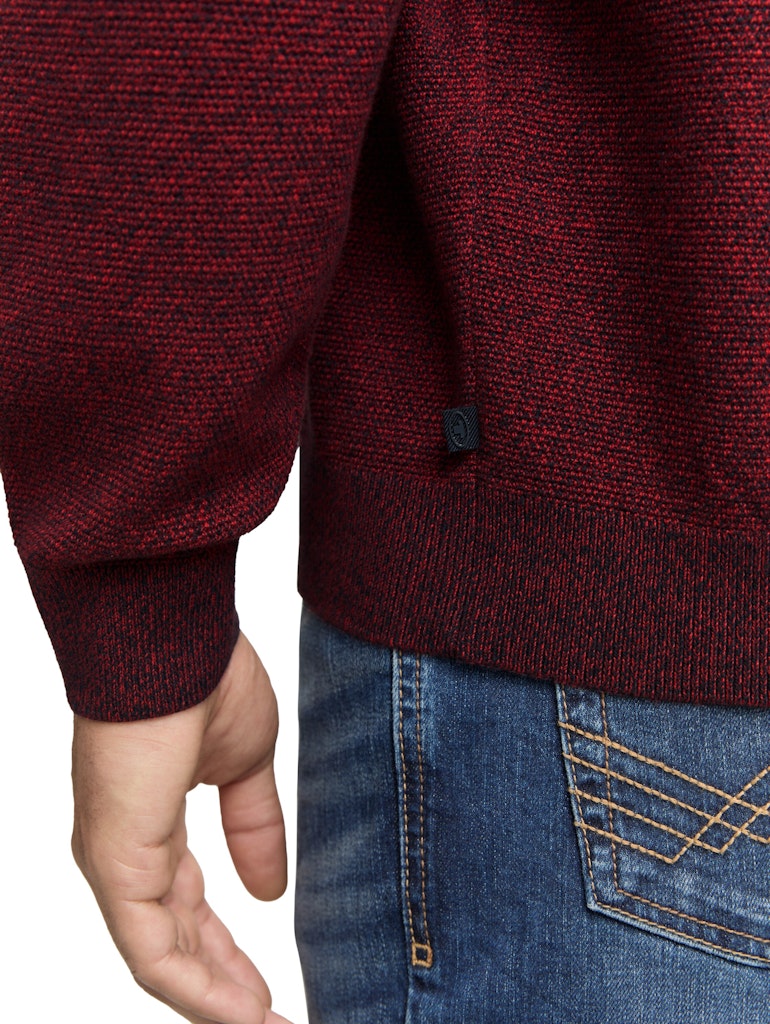 Tom Tailor Herren Pullover Samba Red Navy