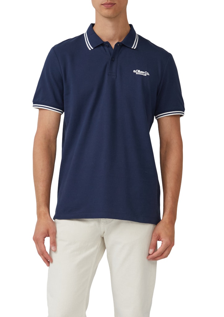 S. Oliver red Herren Polo-Shirts Blue