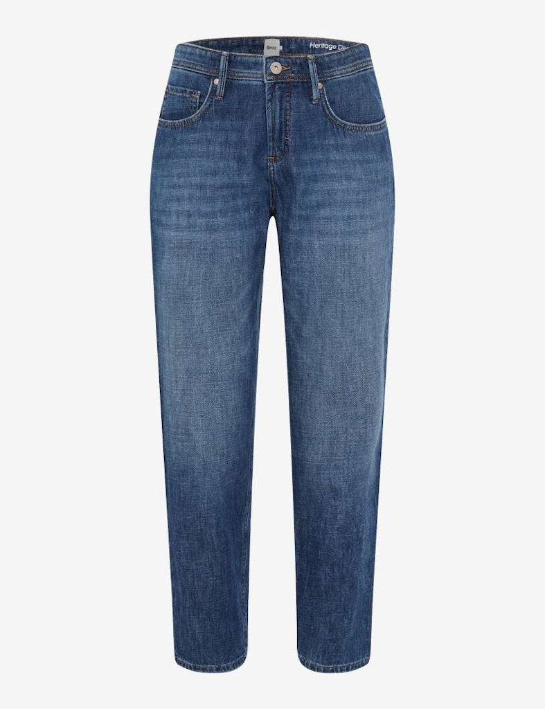 Brax Damen Jeans Used Stone Blue