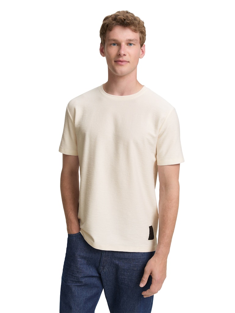 Tom Tailor denim Herren T-Shirts kurz Gardenia White