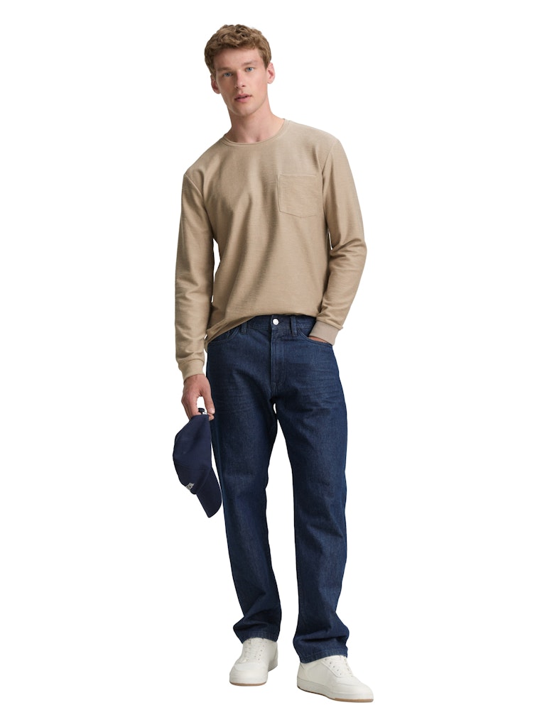 Tom Tailor denim Herren T-Shirts lang Roasted Nut Bro