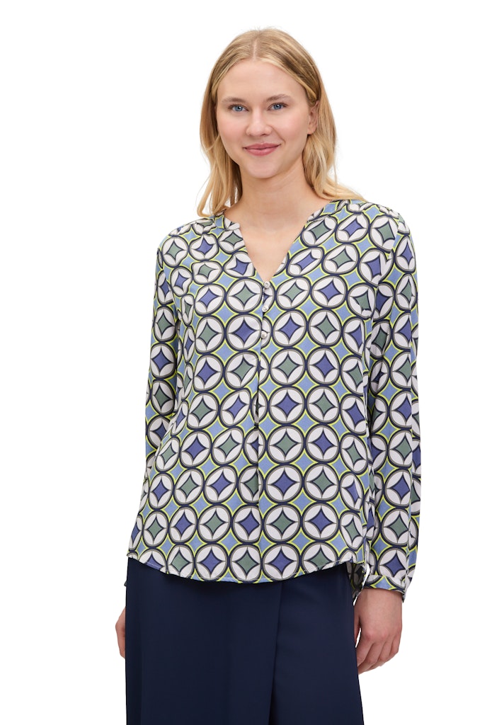 Cartoon Damen Blusen Blue/Green