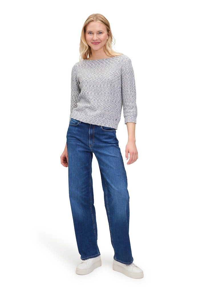Betty & Co Damen Pullover Cream/Dark Blue