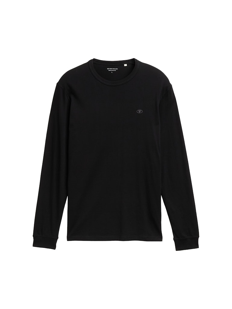 Tom Tailor Herren T-Shirts lang Black
