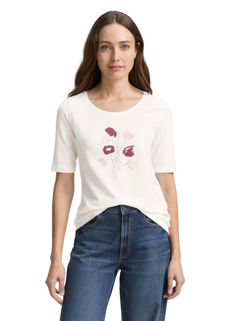 Tom Tailor Damen T-Shirts Off White