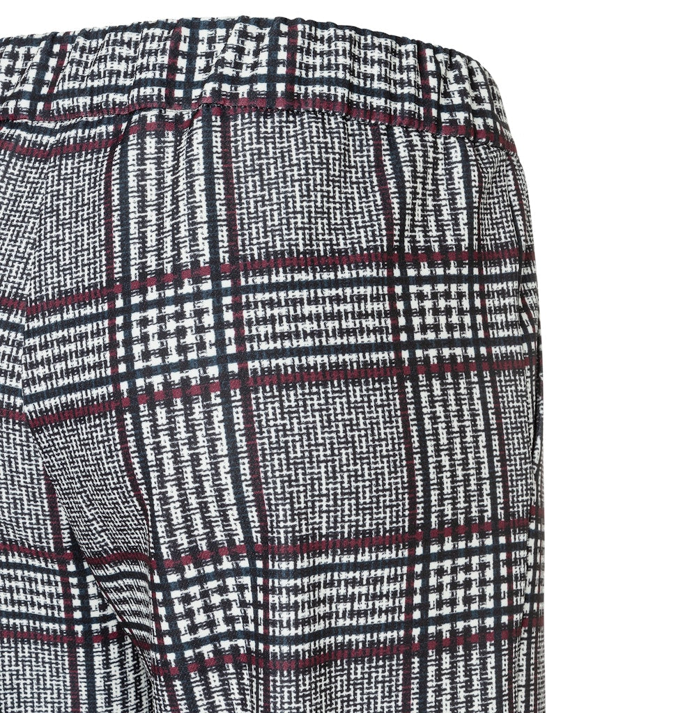Mac Damen Hosen Burgundy Check