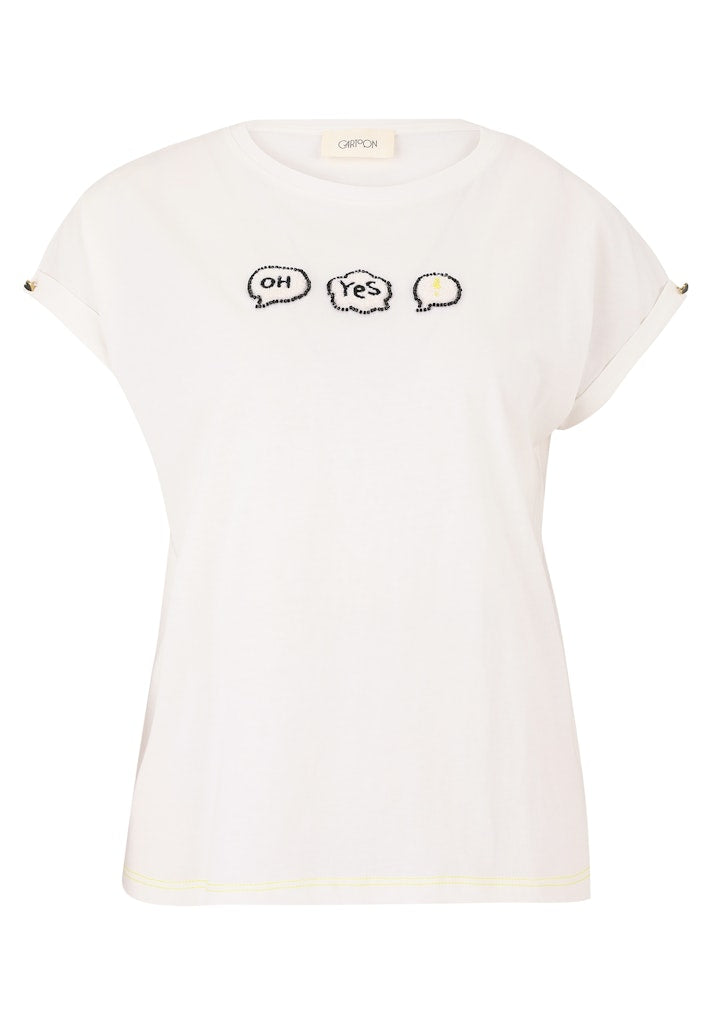 Cartoon Damen T-Shirts Patch Cream/Cre