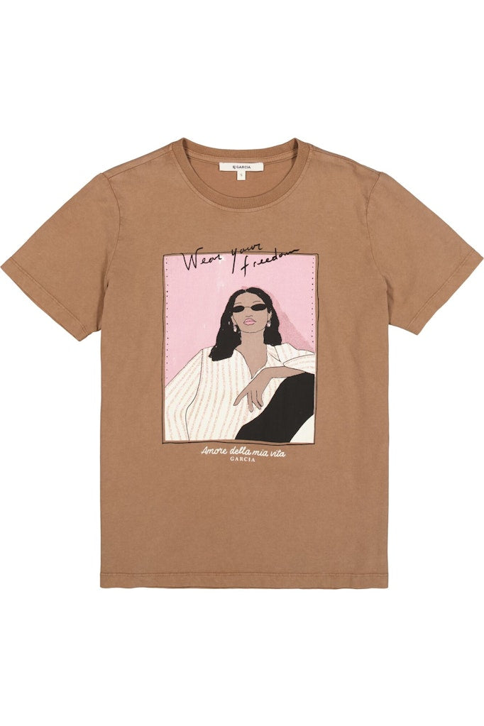 Garcia Damen T-Shirts Soft Taupe