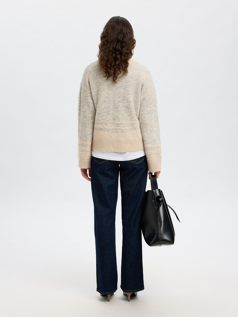 Selected Femme Damen Pullover Light Grey Mela