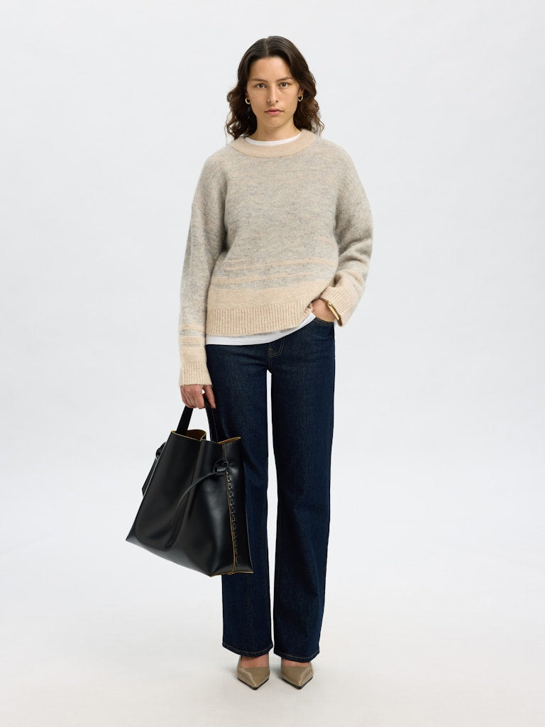 Selected Femme Damen Pullover Light Grey Mela